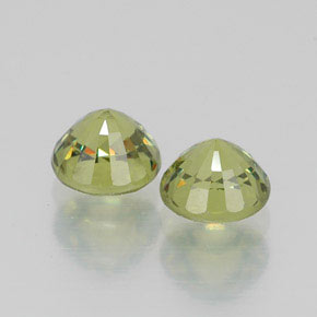 캐럿 천연 골든 그린 데만토이드 가넷 보석, 라운드 컷, 4.50 mm, VVS-VS