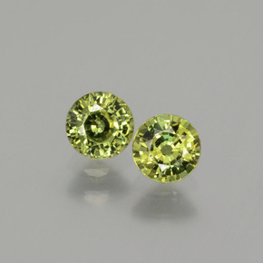 캐럿 천연 골든 그린 데만토이드 가넷 보석, 라운드 컷, 4.30 mm, VS