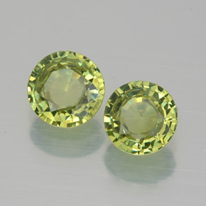 캐럿 천연 골든 그린 데만토이드 가넷 보석, 라운드 컷, 4.88 mm, VS