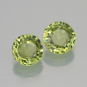 캐럿 천연 골든 그린 데만토이드 가넷 보석, 라운드 컷, 4.88 mm, VS