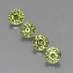 캐럿 천연 골든 그린 데만토이드 가넷 보석, 라운드 컷, 4.37 mm, VVS-VS