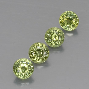 캐럿 천연 골든 그린 데만토이드 가넷 보석, 라운드 컷, 4.37 mm, VVS-VS