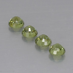 캐럿 천연 골든 그린 데만토이드 가넷 보석, 라운드 컷, 4.37 mm, VVS-VS