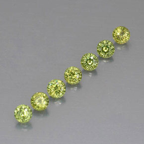 캐럿 천연 골든 그린 데만토이드 가넷 보석, 라운드 컷, 4.14 mm, VVS-VS