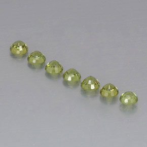 캐럿 천연 골든 그린 데만토이드 가넷 보석, 라운드 컷, 4.14 mm, VVS-VS