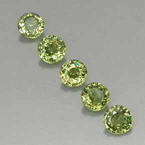 캐럿 천연 그린 데만토이드 가넷 보석, 라운드 컷, 4.26 mm, VVS-VS