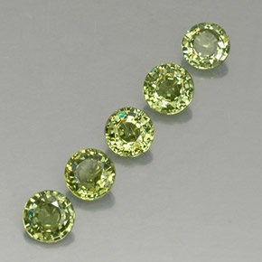 캐럿 천연 그린 데만토이드 가넷 보석, 라운드 컷, 4.26 mm, VVS-VS