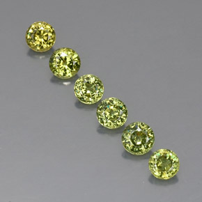 캐럿 천연 그린 데만토이드 가넷 보석, 라운드 컷, 4.21 mm, VVS-VS