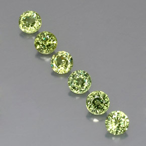 캐럿 천연 그린 데만토이드 가넷 보석, 라운드 컷, 3.94 mm, VVS-VS