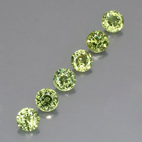캐럿 천연 그린 데만토이드 가넷 보석, 라운드 컷, 3.94 mm, VVS-VS