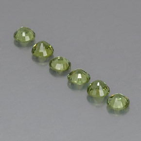 캐럿 천연 그린 데만토이드 가넷 보석, 라운드 컷, 3.94 mm, VVS-VS