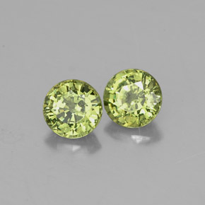 캐럿 천연 그린 데만토이드 가넷 보석, 라운드 컷, 4.66 mm, VVS-VS