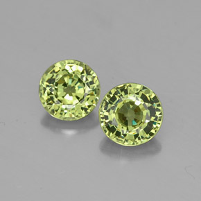 캐럿 천연 그린 데만토이드 가넷 보석, 라운드 컷, 4.32 mm, VVS-VS