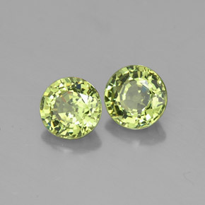 캐럿 천연 그린 데만토이드 가넷 보석, 라운드 컷, 4.32 mm, VVS-VS