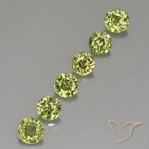 1.45캐럿 천연 Olive Green  디맨토이드 가넷 보석, 둥근, VVS-VS