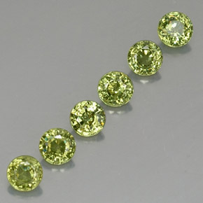 캐럿 천연 그린 데만토이드 가넷 보석, 라운드 컷, 4.35 mm, VVS-VS