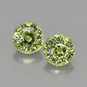 캐럿 천연 그린 데만토이드 가넷 보석, 라운드 컷, 4.04 mm, VVS-VS