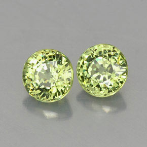 캐럿 천연 그린 데만토이드 가넷 보석, 라운드 컷, 4.04 mm, VVS-VS