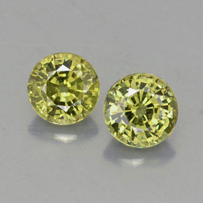 캐럿 천연 녹빛 골든 데만토이드 가넷 보석, 라운드 컷, 4.54 mm, VVS-VS