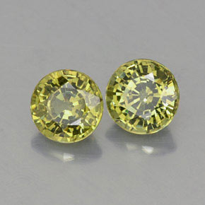 캐럿 천연 녹빛 골든 데만토이드 가넷 보석, 라운드 컷, 4.54 mm, VVS-VS