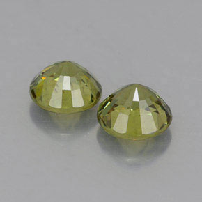 캐럿 천연 녹빛 골든 데만토이드 가넷 보석, 라운드 컷, 4.54 mm, VVS-VS