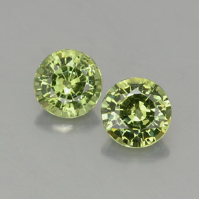 캐럿 천연 그린 데만토이드 가넷 보석, 라운드 컷, 4.31 mm, VVS-VS