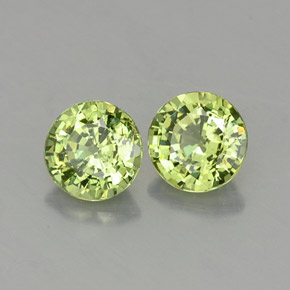 캐럿 천연 그린 데만토이드 가넷 보석, 라운드 컷, 4.31 mm, VVS-VS