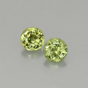 캐럿 천연 그린 데만토이드 가넷 보석, 라운드 컷, 3.43 mm, VS