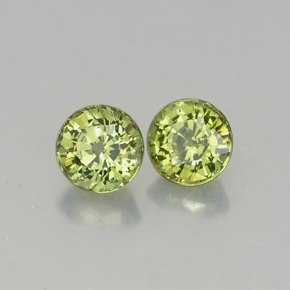 캐럿 천연 그린 데만토이드 가넷 보석, 라운드 컷, 4.17 mm, VVS-VS
