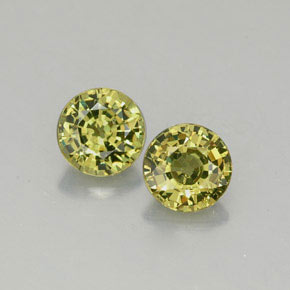 캐럿 천연 녹빛 골든 데만토이드 가넷 보석, 라운드 컷, 4.57 mm, VS