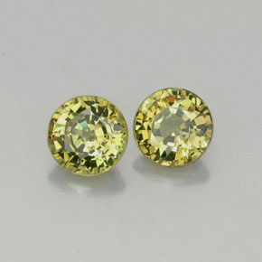 캐럿 천연 녹빛 골든 데만토이드 가넷 보석, 라운드 컷, 4.57 mm, VS