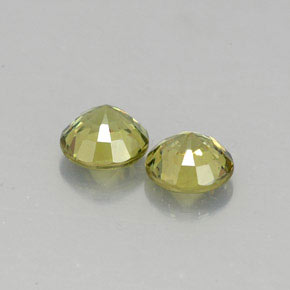 캐럿 천연 녹빛 골든 데만토이드 가넷 보석, 라운드 컷, 4.57 mm, VS