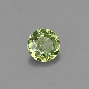 0.43캐럿 천연 골든 그린 데만토이드 가넷, 라운드 컷, 4.57 mm, VS-SI