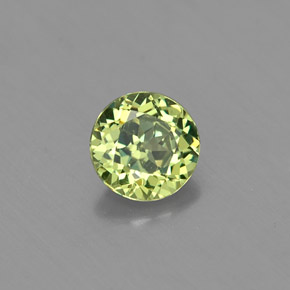 0.47캐럿 천연 골든 그린 데만토이드 가넷, 라운드 컷, 4.57 mm, VS