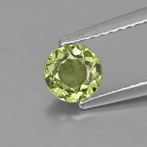 0.63캐럿 천연 골든 그린 데만토이드 가넷, 라운드 컷, 5.30 mm, VS-SI