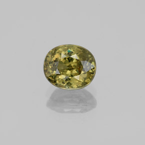 1.36캐럿 천연 녹빛 골든 데만토이드 가넷, 타원형 컷, 6.7×5.8 mm, VS-SI