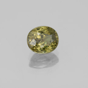 1.36캐럿 천연 녹빛 골든 데만토이드 가넷, 타원형 컷, 6.7×5.8 mm, VS-SI