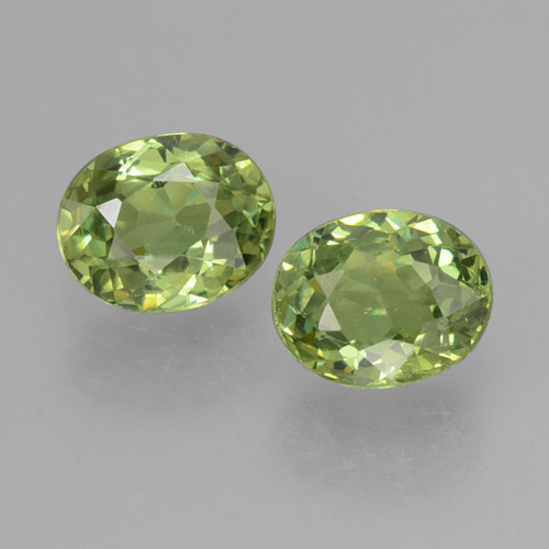 0.86캐럿 천연 따뜻한 녹색 데만토이드 가넷 보석, 타원형 컷, 5×4 mm, VS