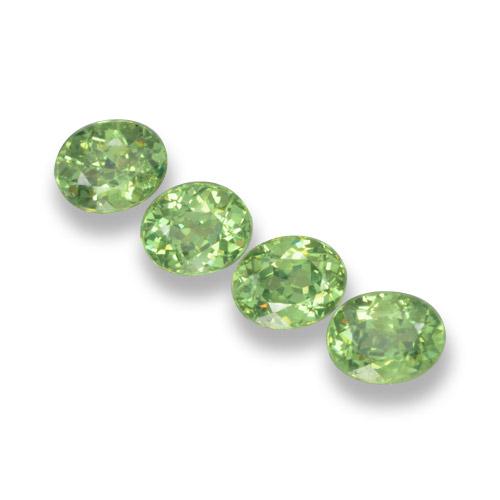1.57캐럿 천연 미디엄 그린 데만토이드 가넷 보석, 타원형 컷, 4.4×3.7 mm, VS