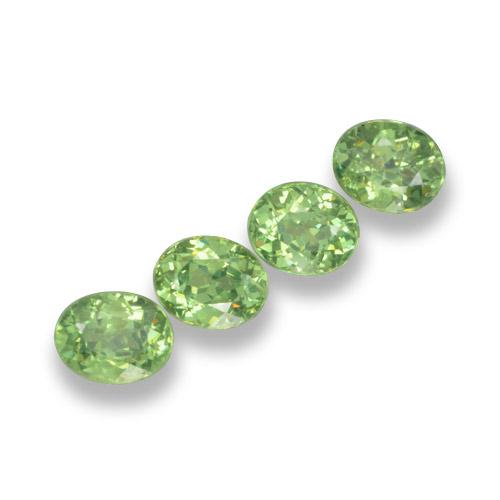 1.57캐럿 천연 미디엄 그린 데만토이드 가넷 보석, 타원형 컷, 4.4×3.7 mm, VS