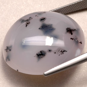 58.60캐럿 천연 멀티컬러 덴드리틱 아게이트, 투명한, 26.4×23.7 mm, 투명/반투명