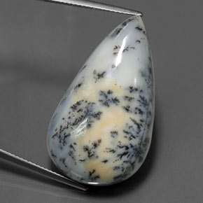 29.43캐럿 천연 멀티컬러 덴드리틱 아게이트, 배 모양, 33.3×19.1 mm, 불투명체