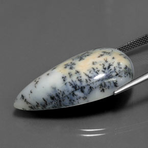 29.43캐럿 천연 멀티컬러 덴드리틱 아게이트, 배 모양, 33.3×19.1 mm, 불투명체