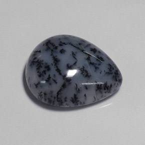 13.59캐럿 천연 멀티컬러 덴드리틱 아게이트, 배 모양, 20×16.9 mm, 불투명체