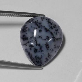 13.59캐럿 천연 멀티컬러 덴드리틱 아게이트, 배 모양, 20×16.9 mm, 불투명체