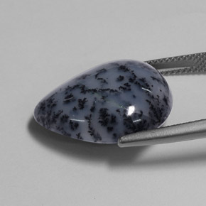 13.59캐럿 천연 멀티컬러 덴드리틱 아게이트, 배 모양, 20×16.9 mm, 불투명체