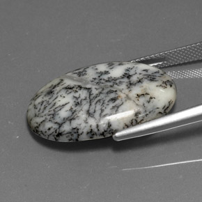 15.76캐럿 천연 다색 수지상 마노, 타원형 컷, 불투명체