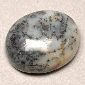 12.90캐럿 천연 멀티컬러 덴드리틱 아게이트, 타원형 컷, 18.4×15.2 mm, 불투명체