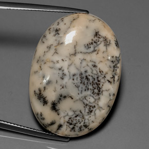 30.68캐럿 천연 멀티컬러 덴드리틱 아게이트, 타원형 컷, 30.7×22.2 mm, 불투명체