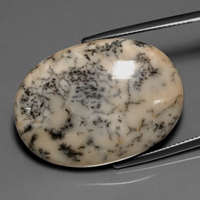30.68캐럿 천연 멀티컬러 덴드리틱 아게이트, 타원형 컷, 30.7×22.2 mm, 불투명체